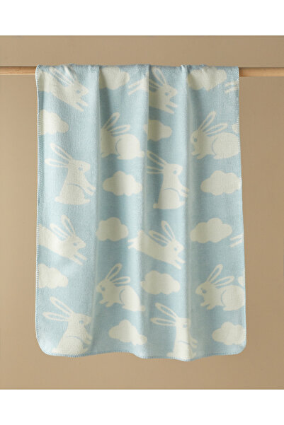 English Home Poffy Bunny Cotton Baby Blanket 100X120 cm Blue