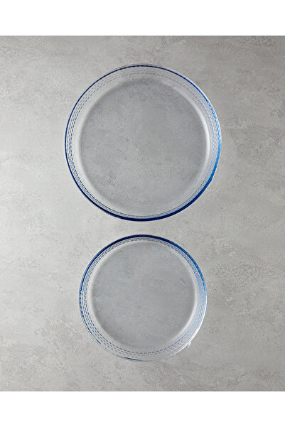 English Home Bake&Serve Recipient rotund din sticlă pentru cuptor, 2 bucăți, 26-32 cm, transparent