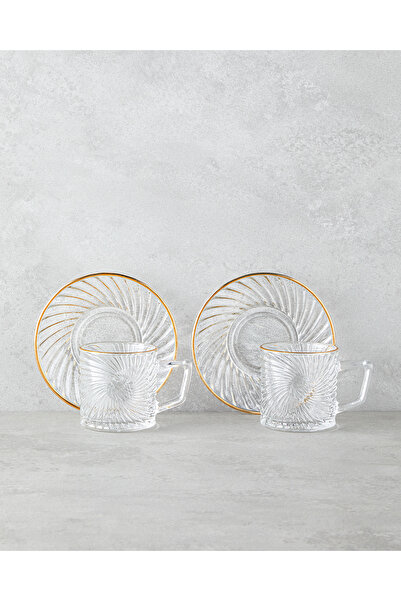 English Home Goldie Cam 4 Parça 2 Kişilik Çay Fincanı Takımı 170 ml Gold