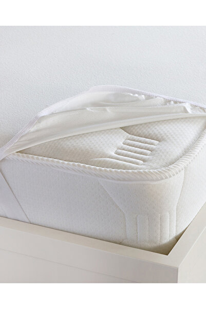 English Home Fresh Touch Sıvı Geçirmez Çift Kişilik Yatak Koruyucu Alez Beyaz