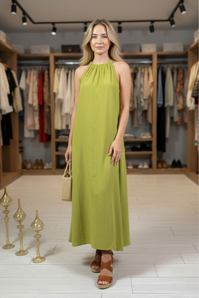 GokceKutseli Omuzdan Bağlamalı Elbise