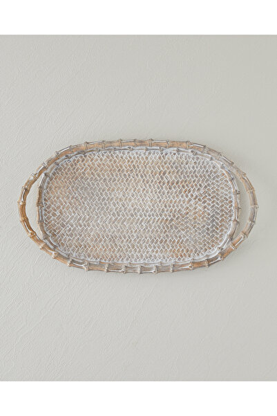 English Home Doris Dekoratif Tepsi 40,8x4,3x23,3 cm Naturel