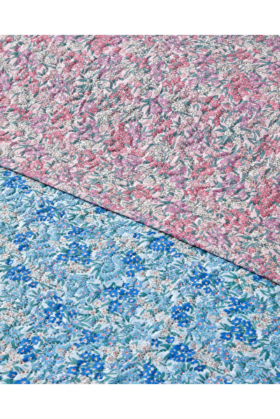 English Home Floral Twilight King Size Çok Amaçlı Örtü 240x220 cm Mavi