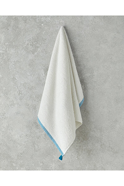 English Home Цветна памучна кърпа за лице 50x80 cm Екру - Синьо