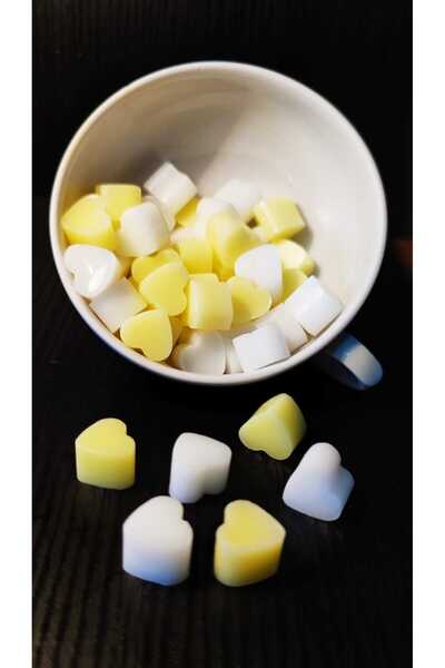 SOO SOAP صابونات قلب صغيرة للهدايا والزينة باللون الأبيض والأصفر