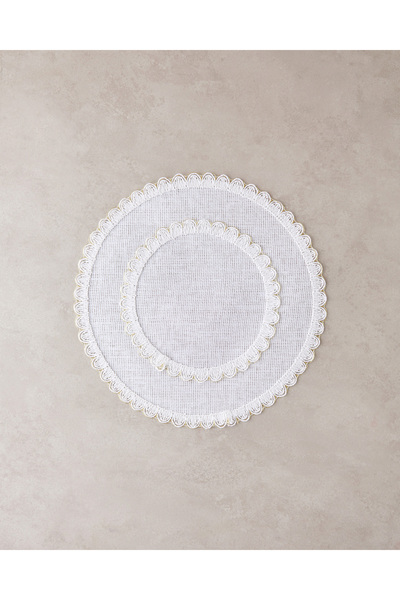 English Home 38 cm White-Gold Stitch Paper 2-Piece American Service