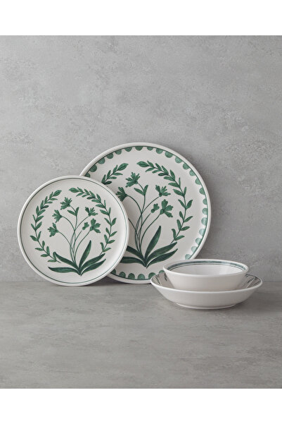 English Home Mintopia Seramik Yemek Takımı 24 Parça 6 Kişilik Renkli