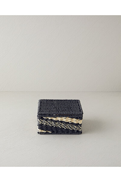 English Home Denver Paper Rope Decorative Box 18X18X8Cm Natural-Black