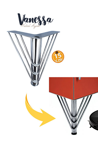 ADG METAL Wanessa Krom 15 Cm Mobilya Metal Ayak, Koltuk, Kanepe, Berjer, Dola...