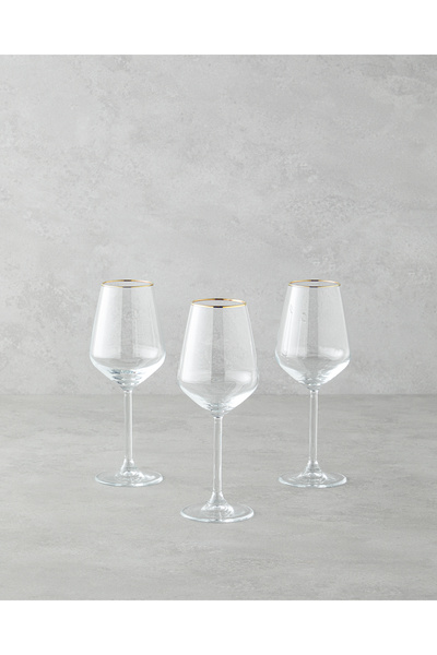 English Home Gleam Cam 3'lü Kadeh 350 ml Gold