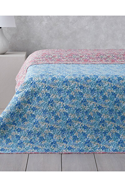 English Home Floral Twilight King Size Çok Amaçlı Örtü 240x220 cm Mavi