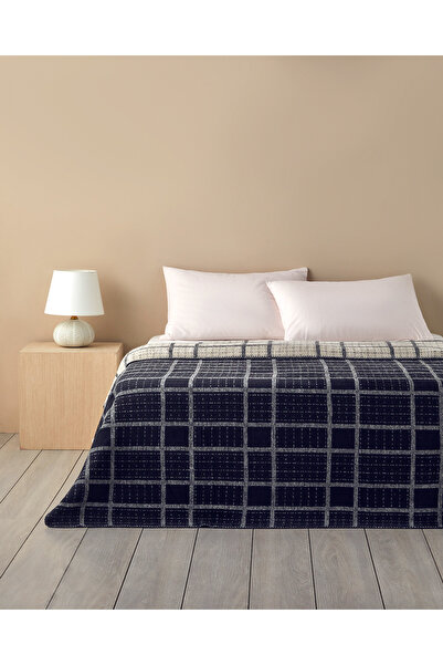 English Home Intense Stripe Pamuklu Çift Kişilik Battaniye 200x220 cm Siyah