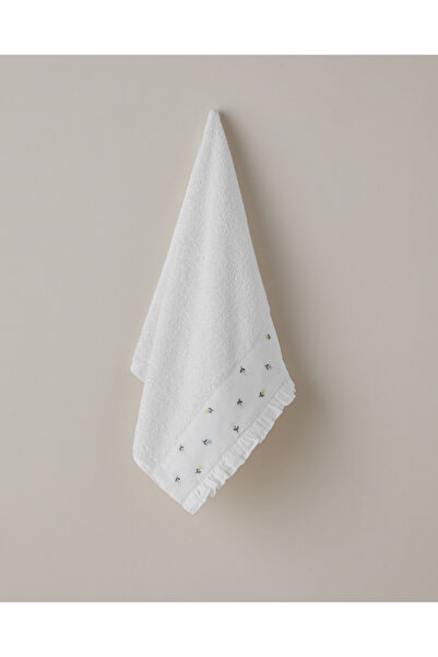 English Home Floral Garden Бавовняна вишита рушник для обличчя 50x80 см Екрю