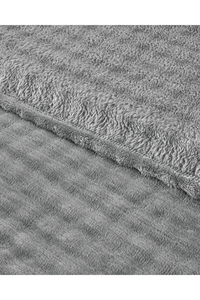 English Home Glance Bubble Supersoft Çift Kişilik Battaniye Gri