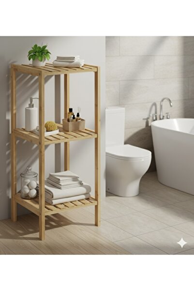 Noor Bamboo wooden shelf, 3 shelves, 30*30*70