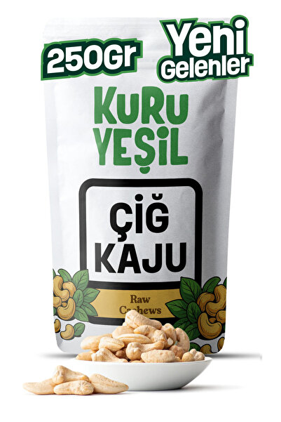 Kuru Yeşil Çiğ Kaju 250 gr – İri Tane Tuzsuz Katkısız Doğal Vegan Kuruyemiş