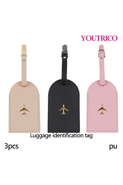 Youtrico 3 قطع من علامات حقيبة السفر - ملحق سفر مقاوم للماء ومتين من مادة البولي فينيل كلوريد، علامة طيران شفافة