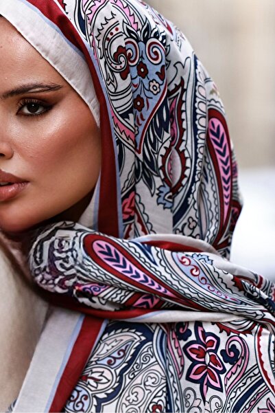 Shawl Passion شال قطني بنمط ريترو باللون العنابي