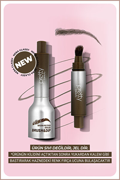 Nera Classy Brow-Fection Angled Brush&Dip Eyebrow Brush, Waterproof Kaş&Saç Dövme Kalemi, Kalıcı Kaş&Saç Boyası