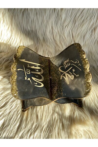 poyraztasarım Kur’an-Kerim Rahlesi Siyah Epoksi Kitap Okuma Standı Yasin Şerif Boy