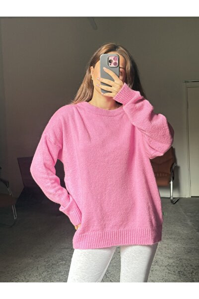 Gallogi Oversize Bisiklet Yaka Şardonlu Kazak 65 CM