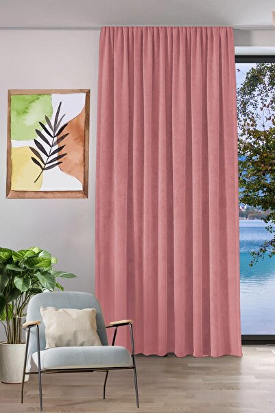 GOCCIA HOME Fon Perde Özel Ölçüye Uygun Keten Görünümlü Pilesiz Salon Otel Ot...