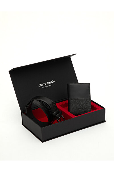 Pierre Cardin Siyah %100 Deri Kemer & Cüzdan Set 50319276-VR046
