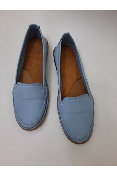 KAPAR % 100 Hakiki Deri ve El yapımı, Mavi Renk Günlük Babet model