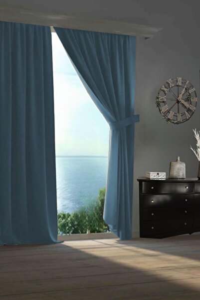 GOCCIA HOME Blackout Karartma Tek Kanat Fon Perde İndigo Mavi