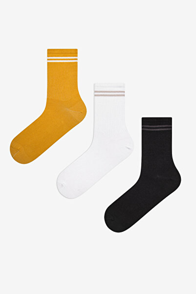 Penti Men's Double Line 3-Piece White Socks