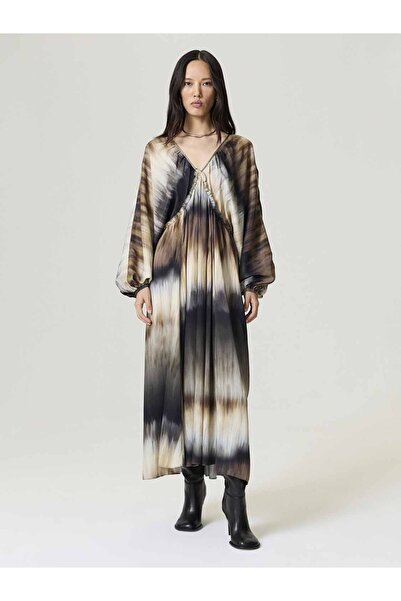 Nocturne Batik Desenli Maxi Elbise