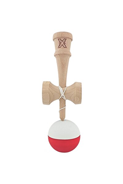 Bibilel Kids Kendama X Original Professional Wooden Rubber Grip 18 cm White/Red