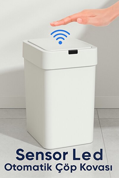 Hill Homes Slim Sensörlü Çöp Kovası 9 Litre – Otomatik Kapaklı Hijyenik Atık ...