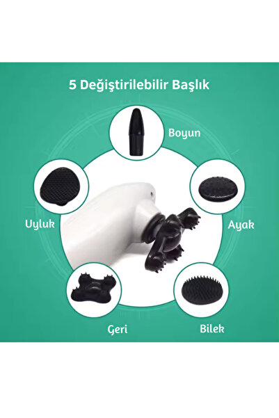 ROBX S426 Titreşimli 5 Başlıklı Mini Şarjlı Vücut Masaj Aleti