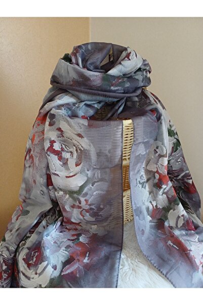 SK Scarfs Vual Pamuk Kumaş Çiçek Desen Şal