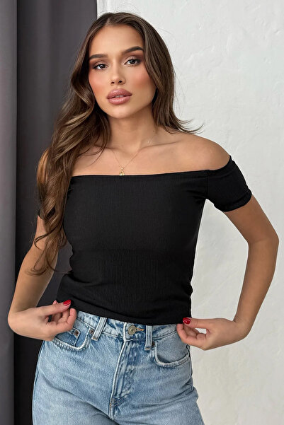 Lesa Wear Μπλούζα με λαιμόκοψη Soft Touch Boat Neck Basic Crop