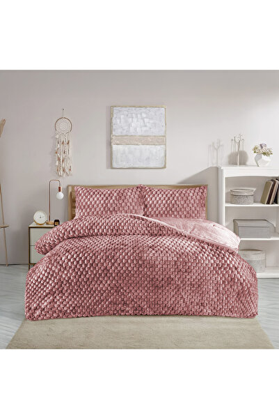 Bella Home Sherpa Comforter Dark Burgundy Blanket Set Premium