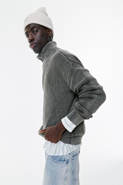 Pull & Bear Fermuarlı yaka kazak