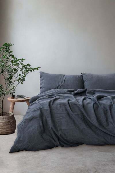 Barine Mint Green Double Duvet Cover - Washed Linen 200X220