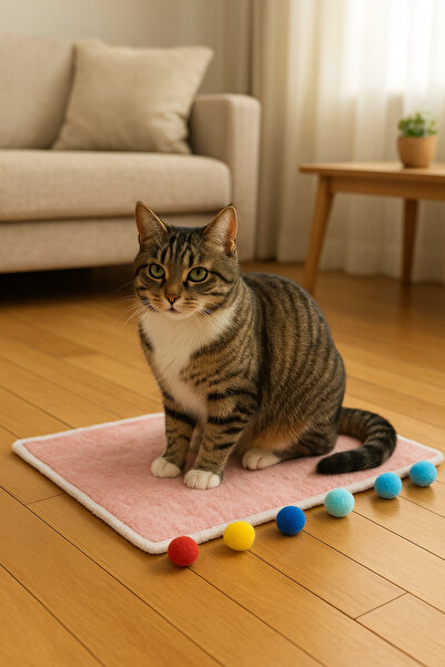 Beta سرير دافئ للقطط والكلاب مع كرة بومبوم