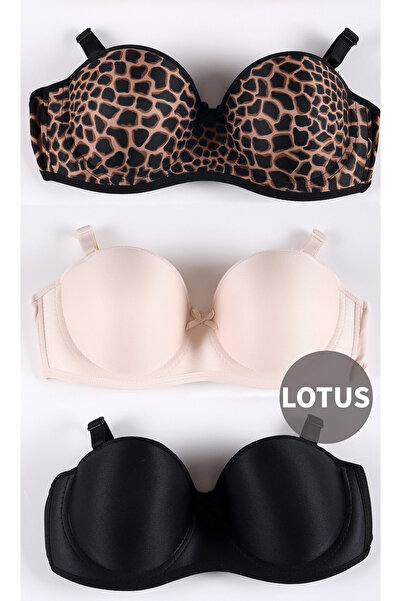 CHOCHO Kadın Dolgusuz Telli Toparlayıcı 3'lü Sütyen Takımı