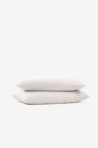 Barine Washed Linen Linen Pillowcase 2-Piece Striped 50X70