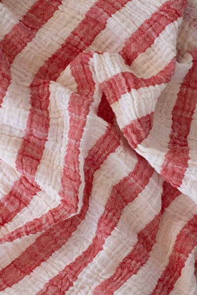 Barine Striped Thin Muslin Baby Blanket Set of 2 80X80 cm Red