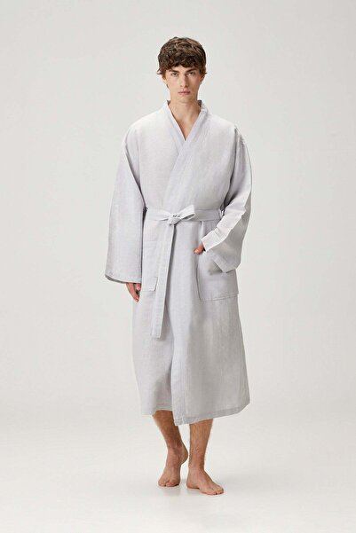 Barine Serenity Випраний льон Унісекс Кімоно Світло-сірий