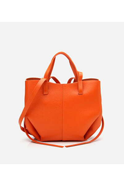 Hotiç Women's Leather Orange Tote Bag