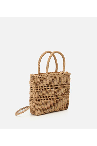 Hotiç Women's Straw Brown Shoulder Bag