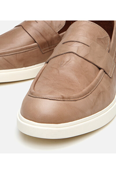 Hotiç Erkek Deri Bej Ultra Hafif Tabanlı Klasik Loafer