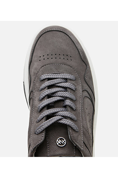 Hotiç Erkek Nubuk Deri Yüksek Tabanlı Antrasit Spor Ayakkabı