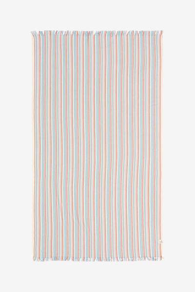 Barine Punto prugasti pamučni peštamal sorbet 90x175