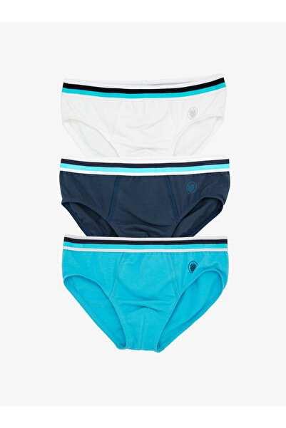 Blackspade Boy's Panties 3 Pack 9394 - Navy Blue Aqua White